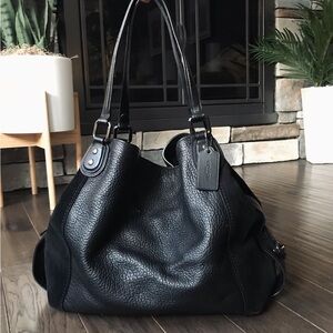 Coach Edie Leather And Suede Shoulder Bag 42
